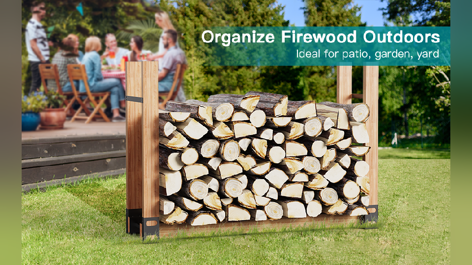 Amazon.com: Eibikdi Firewood Rack Outdoor, Adjustable Length Wood